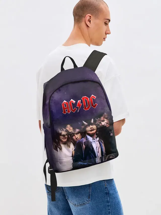 Джинсовый рюкзак с принтом «Angus Young»
