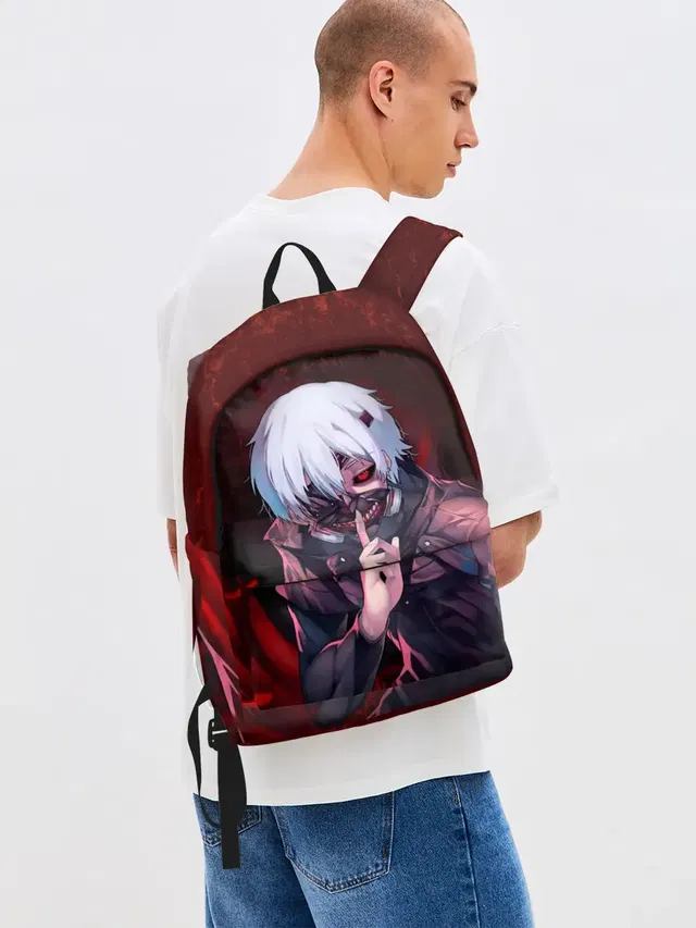 Джинсовый рюкзак с принтом «Ken Kaneki»