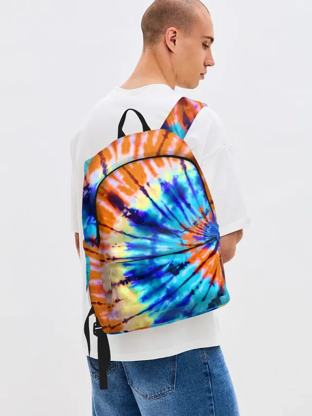 Джинсовый рюкзак с принтом «Текстуры — Tie dye»