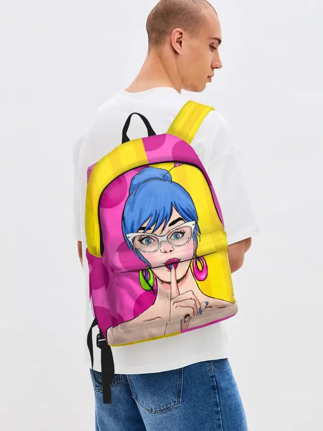 Джинсовый рюкзак с принтом «Pop Art»