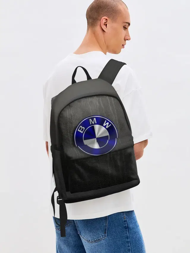 Джинсовый рюкзак с принтом «BMW»