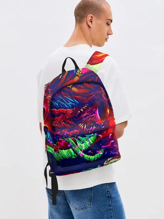 Джинсовый рюкзак с принтом «Hyper beast»