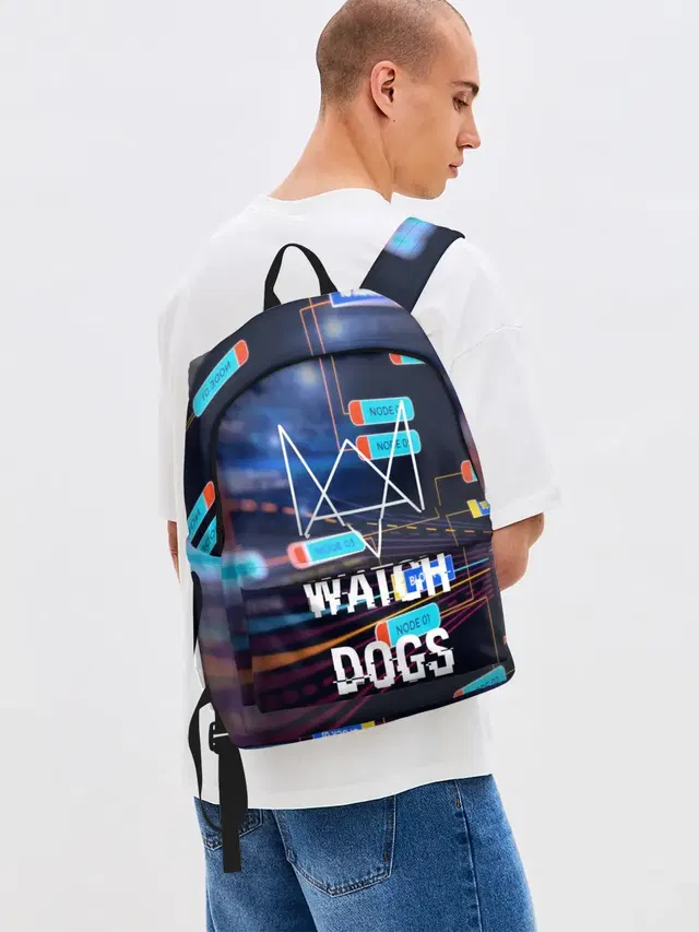 Джинсовый рюкзак с принтом «Watch Dogs»