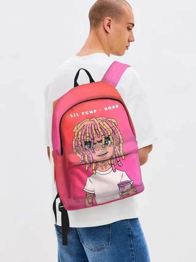 Джинсовый рюкзак с принтом «Lil Pump Boss»