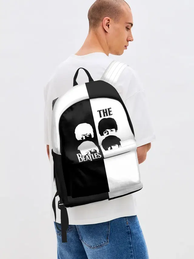 Джинсовый рюкзак с принтом «The Beatles rock band»
