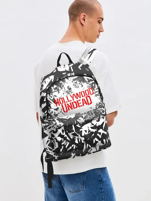 Джинсовый рюкзак с принтом «Hollywood Undead»