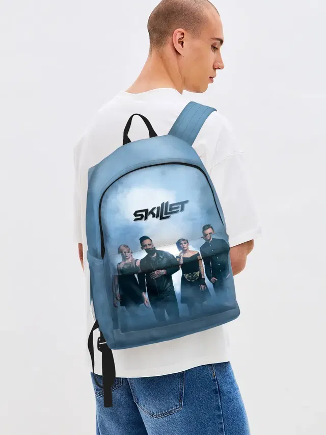 Джинсовый рюкзак с принтом «Skillet»