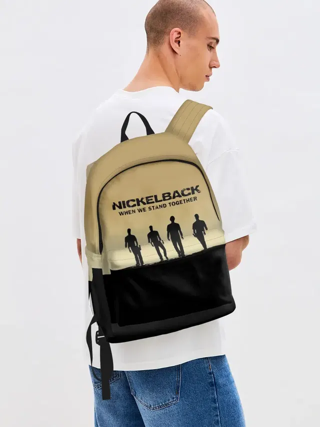 Джинсовый рюкзак с принтом «Nickelback»
