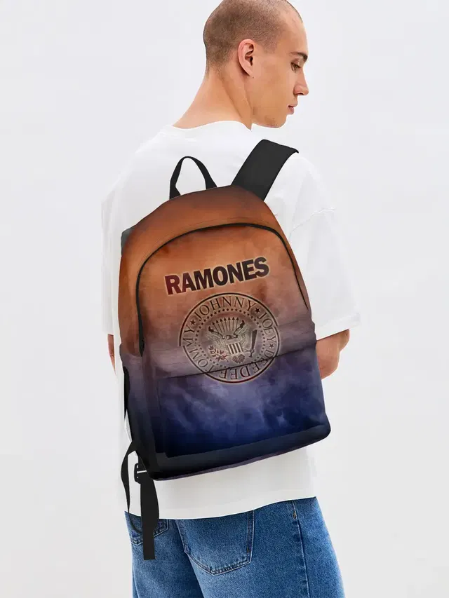 Джинсовый рюкзак с принтом «Ramones»