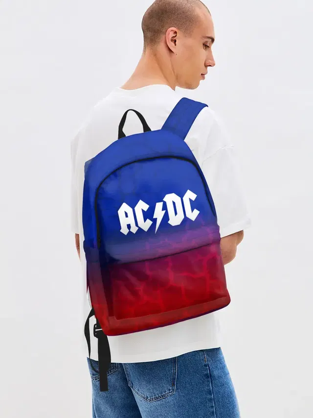 Джинсовый рюкзак с принтом «AC — AC/DC angel&devil»