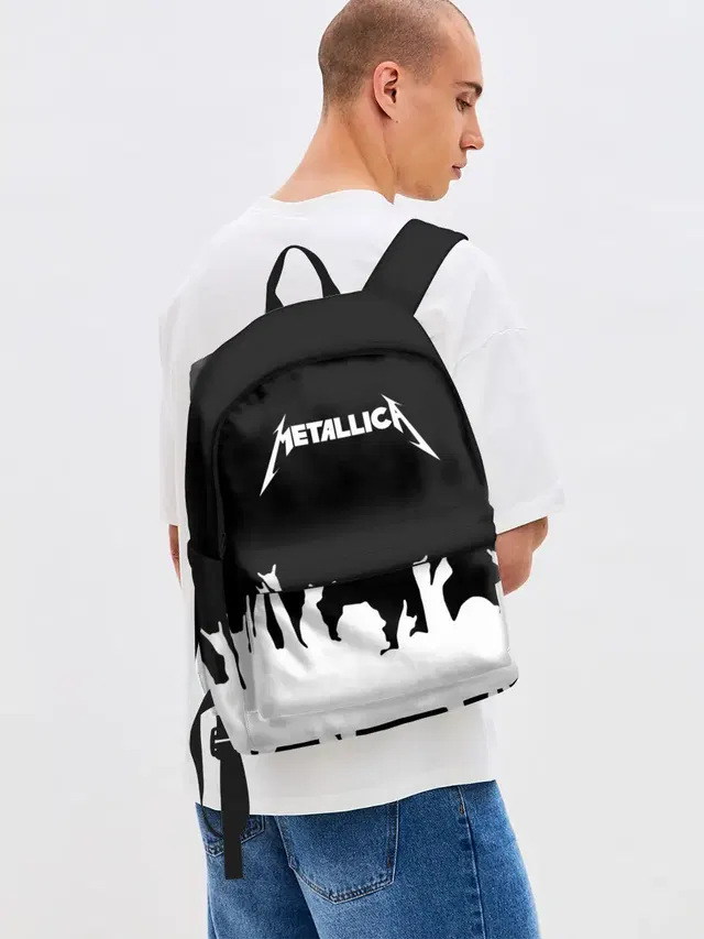 Джинсовый рюкзак с принтом «Metallica»