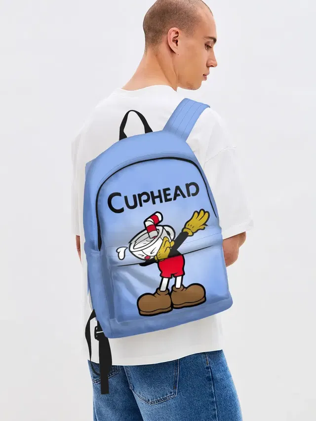 Джинсовый рюкзак с принтом «Cuphead»