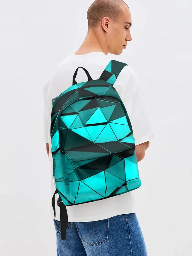 Джинсовый рюкзак с принтом «Геометрия — Metalic collection»