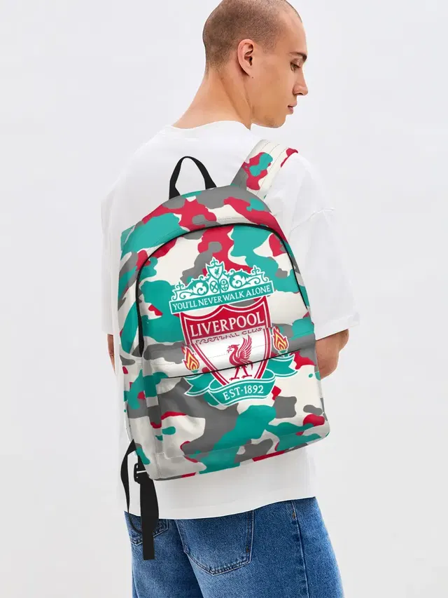 Джинсовый рюкзак с принтом «Camouflage — FC Liverpool»