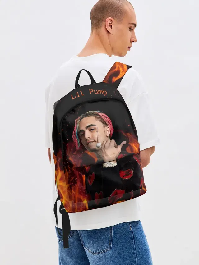 Джинсовый рюкзак с принтом «Lil Pump - 103»
