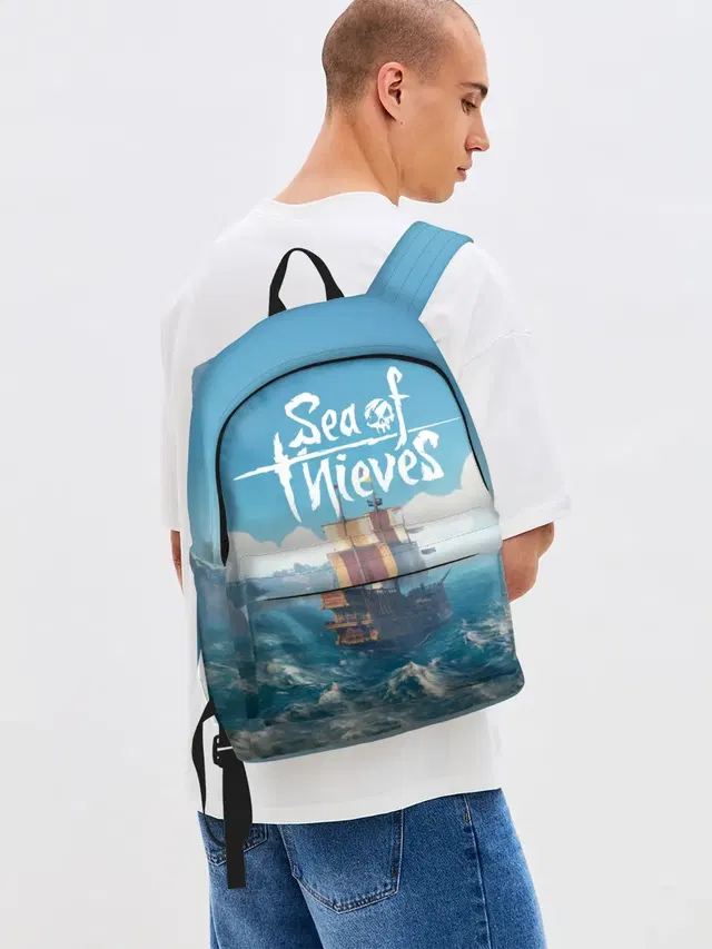 Джинсовый рюкзак с принтом «Sea of Thieves»