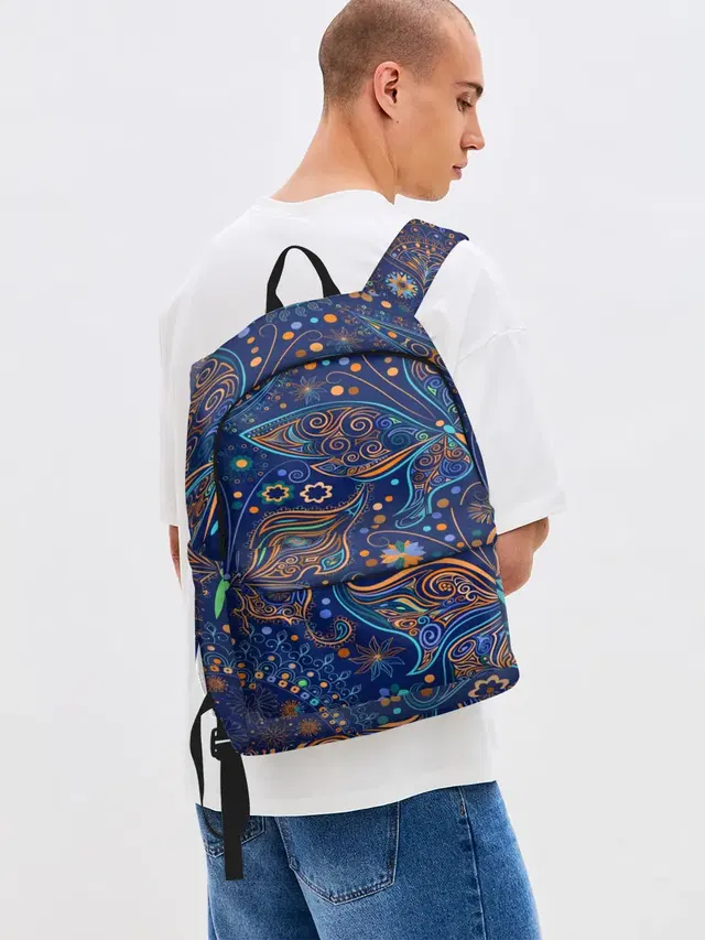 Джинсовый рюкзак с принтом «Узоры — Необычные узоры»