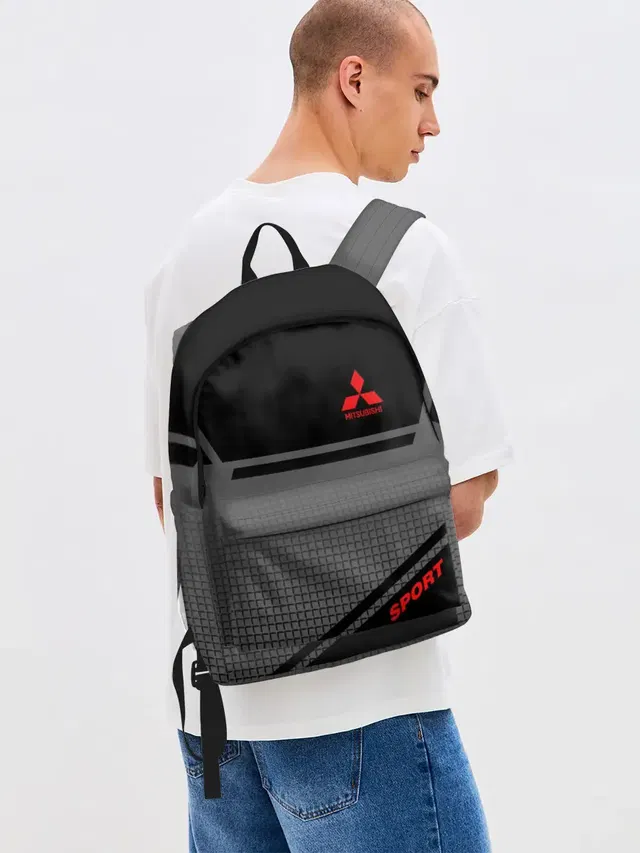 Джинсовый рюкзак с принтом «Mitsubishi — MITSUBISHI SPORT»