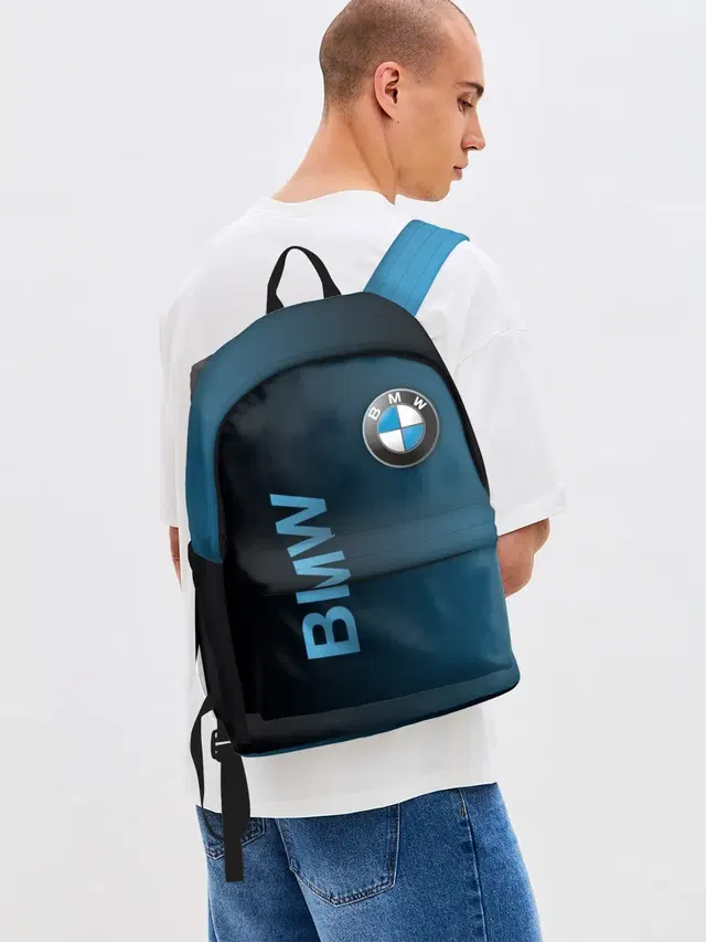 Джинсовый рюкзак с принтом «BMW»