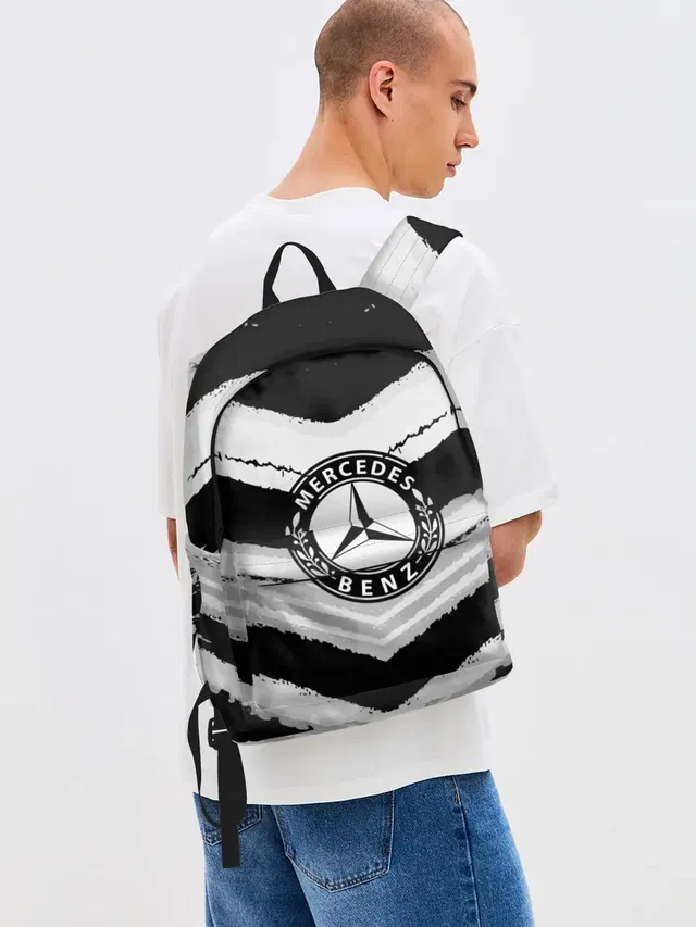 Джинсовый рюкзак с принтом «Mercedes sport abstract 2018»