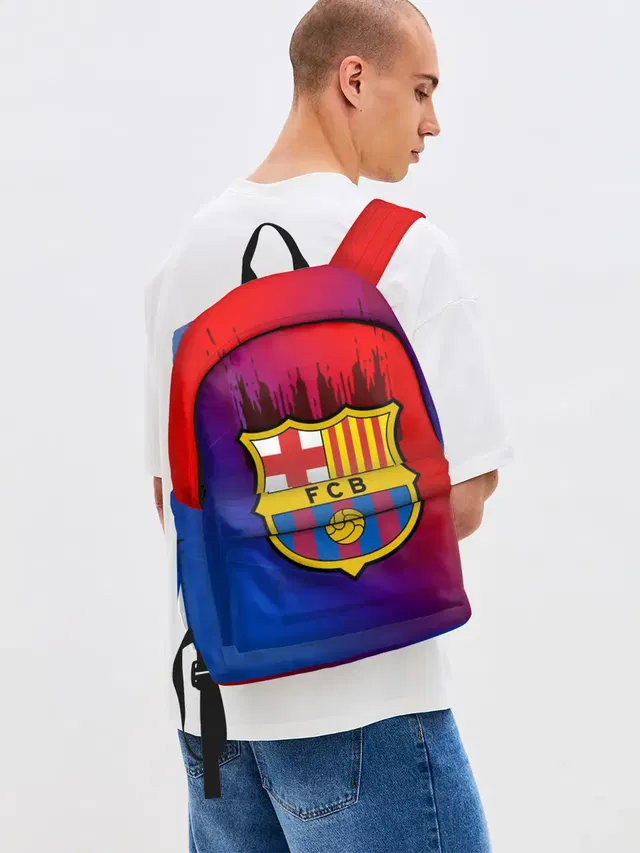 Джинсовый рюкзак с принтом «FC Barcelona color sport»