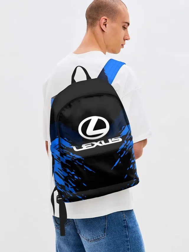Джинсовый рюкзак с принтом «Автобренды — LEXUS SPORT COLLECTION»
