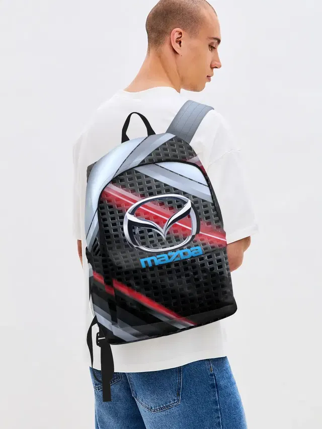 Джинсовый рюкзак с принтом «MAZDA high speed collection»