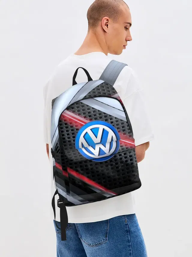 Джинсовый рюкзак с принтом «Volkswagen — VOLKSWAGEN high speed»
