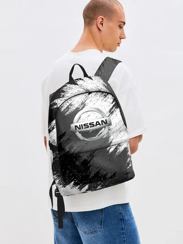 Джинсовый рюкзак с принтом «Nissan»