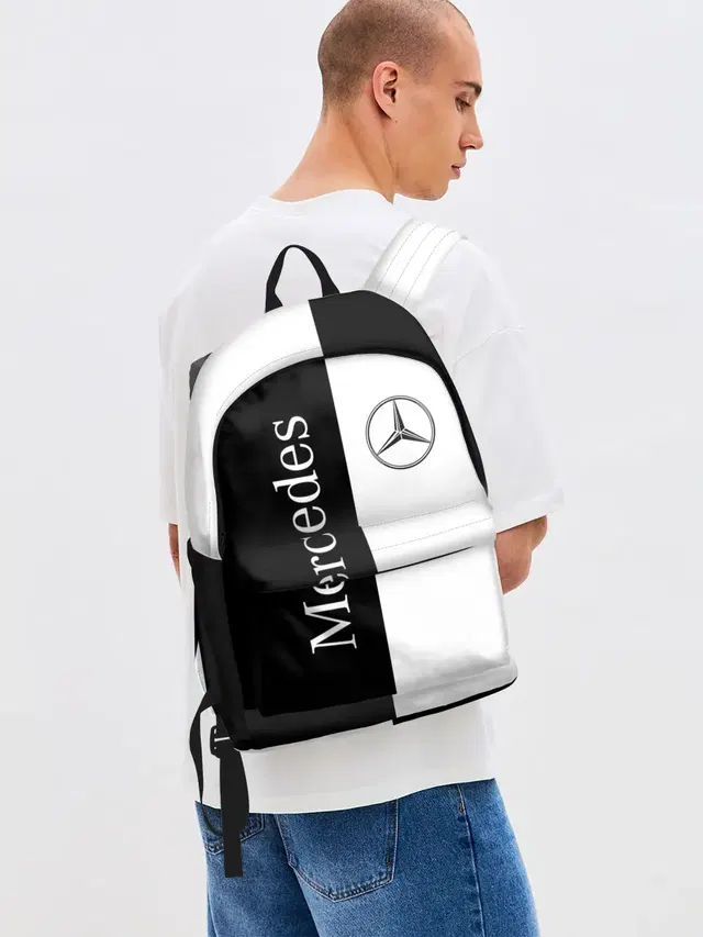 Джинсовый рюкзак с принтом «Merсedes — Mercedes»