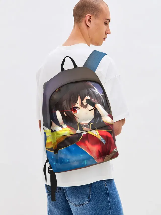 Джинсовый рюкзак с принтом «Megumin луч из руки»