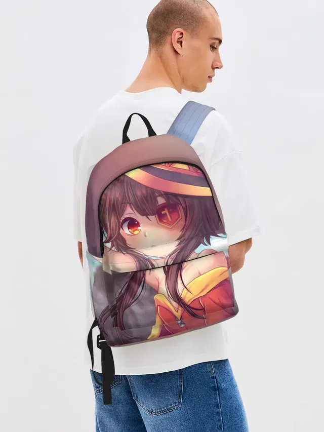 Джинсовый рюкзак с принтом «Konosuba в шляпе»