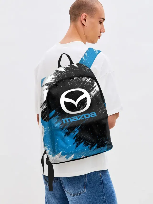 Джинсовый рюкзак с принтом «Mazda»