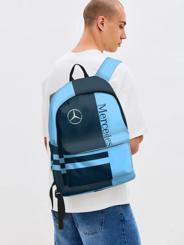 Джинсовый рюкзак с принтом «Merсedes — Mercedes»