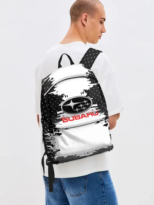 Джинсовый рюкзак с принтом «Automotive brand»