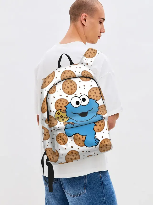 Джинсовый рюкзак с принтом «Улица Сезам — Cookie monster»