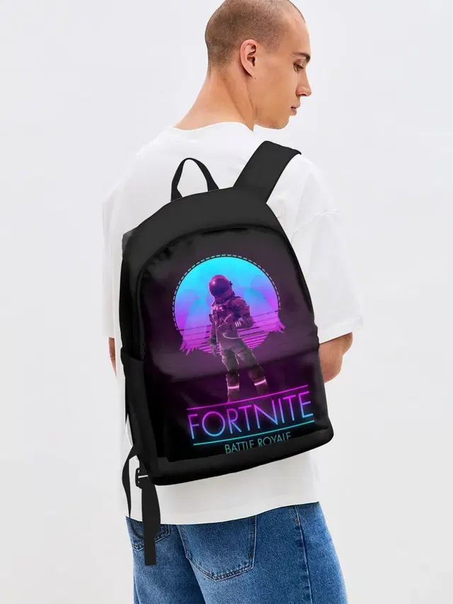 Джинсовый рюкзак с принтом «Dark Voyager — Fortnite Battle Royale»