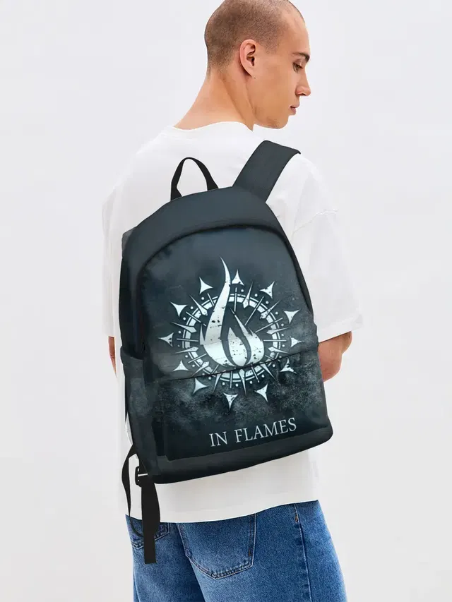 Джинсовый рюкзак с принтом «In Flames»