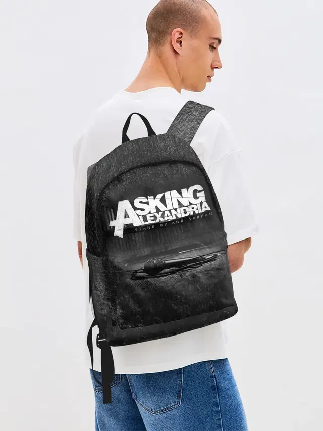 Джинсовый рюкзак с принтом «Asking Alexandria»