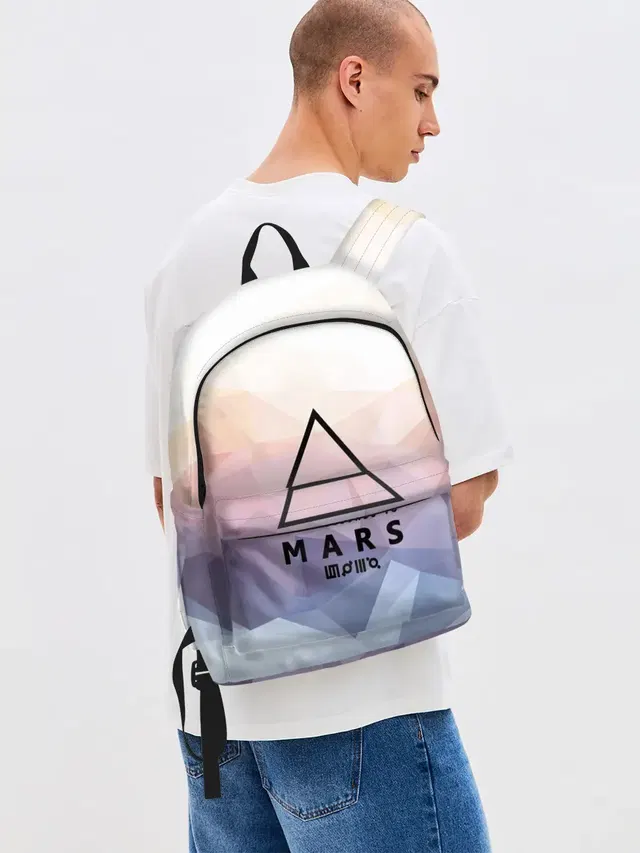Джинсовый рюкзак с принтом «Ноты — 30 Seconds to Mars»