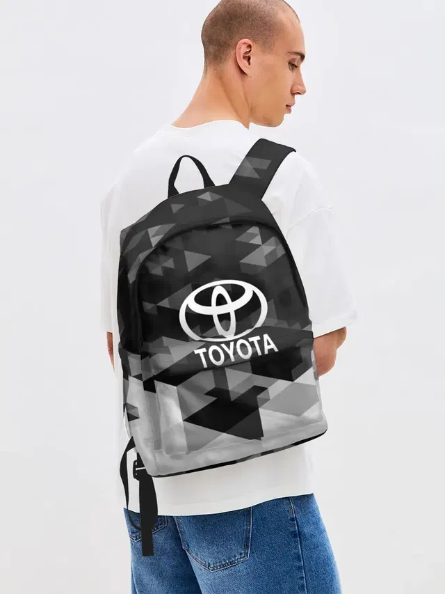 Джинсовый рюкзак с принтом «Тойота — Toyota sport geometry»