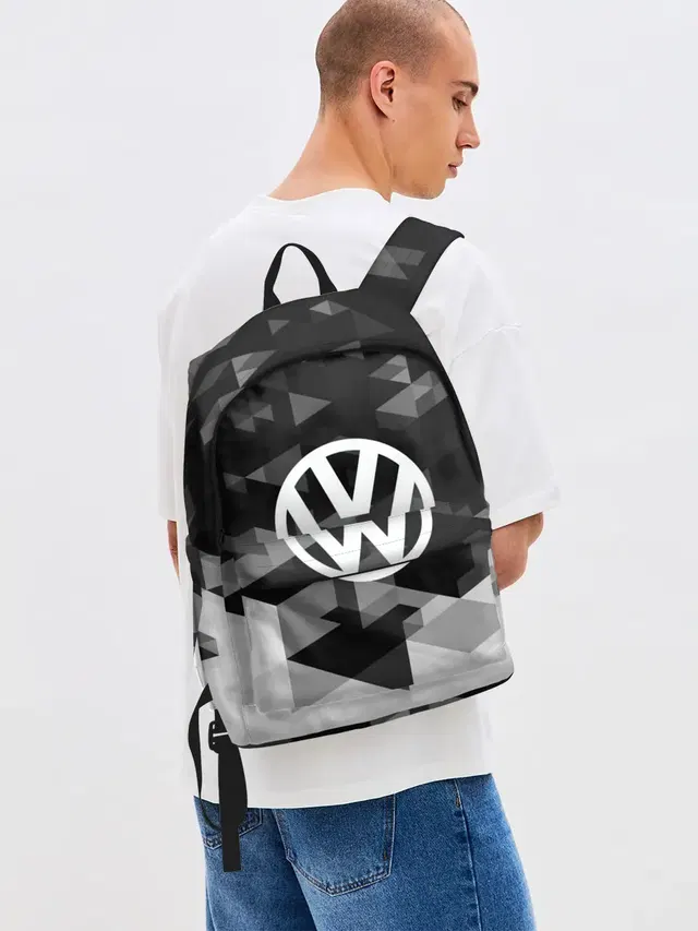 Джинсовый рюкзак с принтом «Volkswagen — Volkswagen sport geometry»