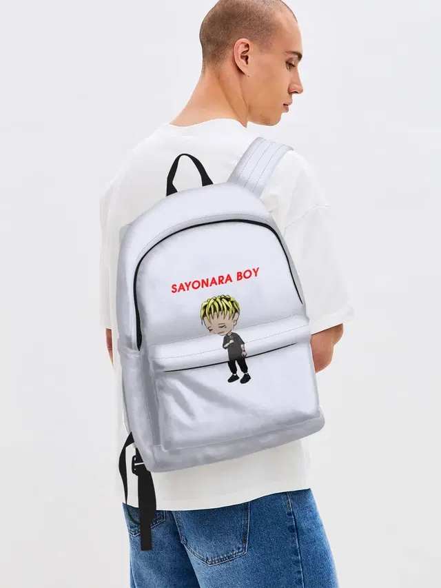 Джинсовый рюкзак с принтом «Элджей — Sayonaraboy»