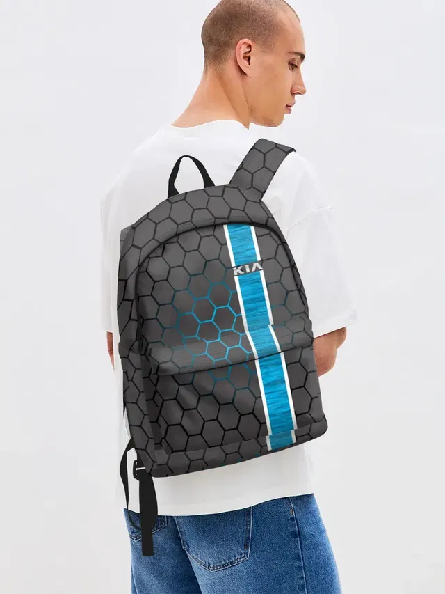 Джинсовый рюкзак с принтом «Honeycomb pattern»