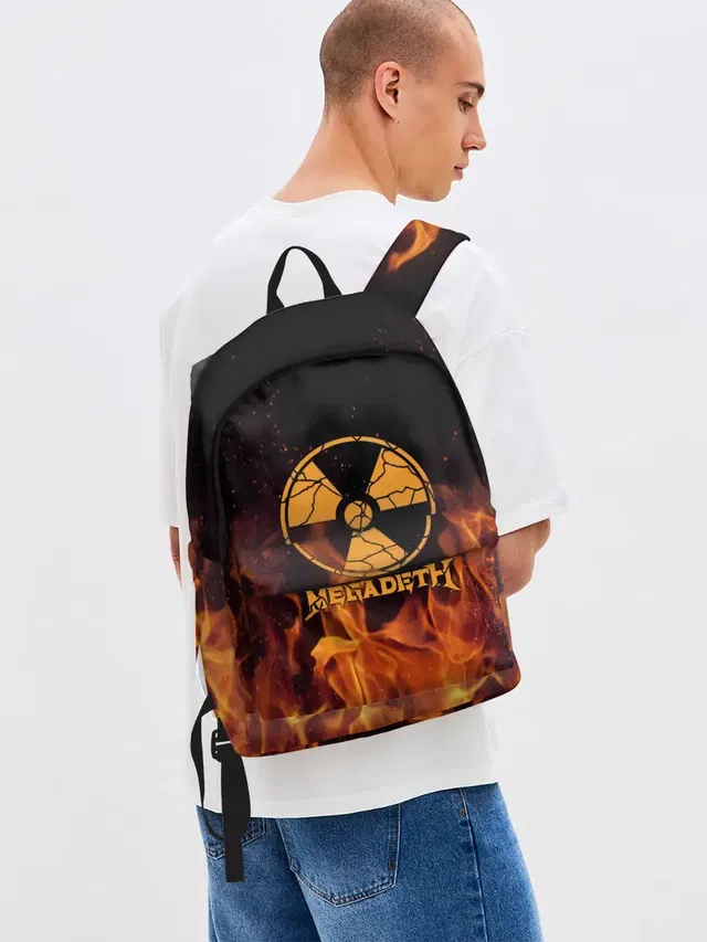 Джинсовый рюкзак с принтом «Megadeth»
