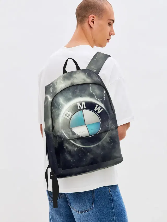 Джинсовый рюкзак с принтом «Логотип BMW»