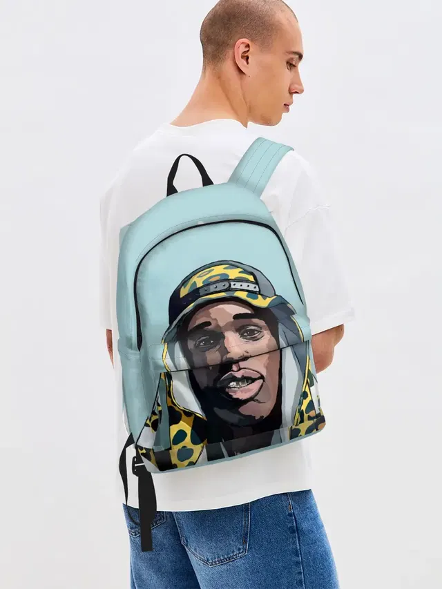 Джинсовый рюкзак с принтом «Зарубежные — ASAP Rocky»