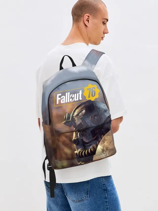 Джинсовый рюкзак с принтом «Fallout — Fallout 76»