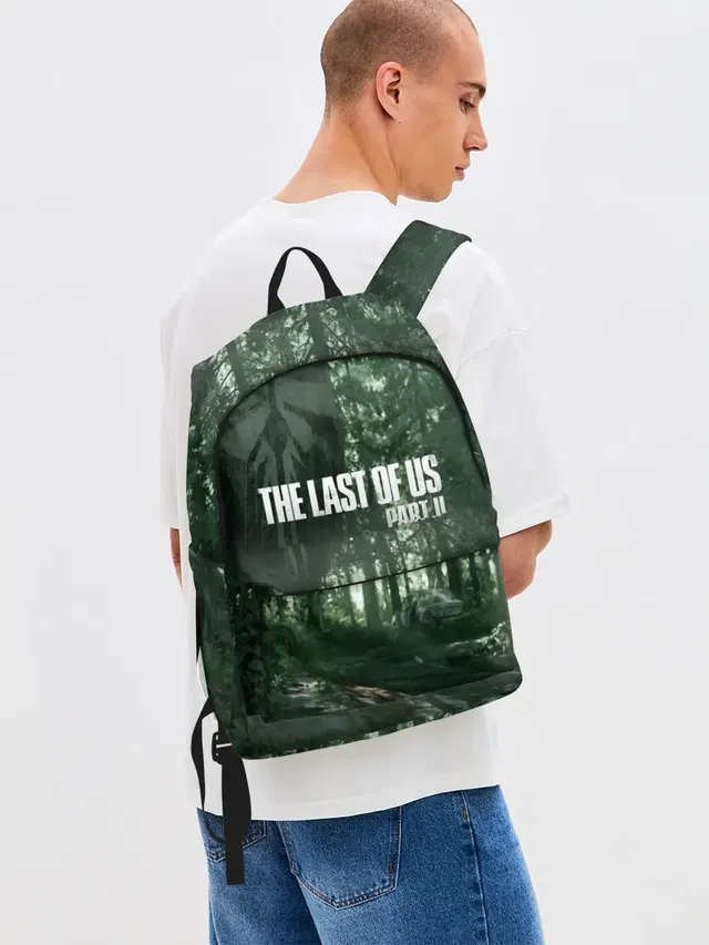 Джинсовый рюкзак с принтом «forest — The Last Of Us Part II Лес»