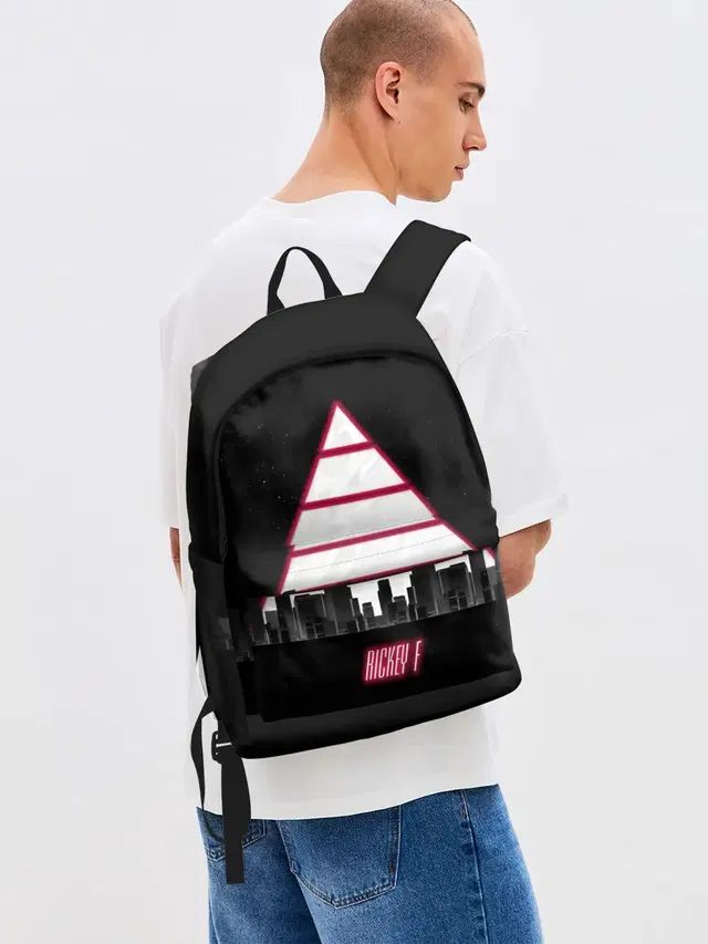 Джинсовый рюкзак с принтом «Rickey F — Triangle»